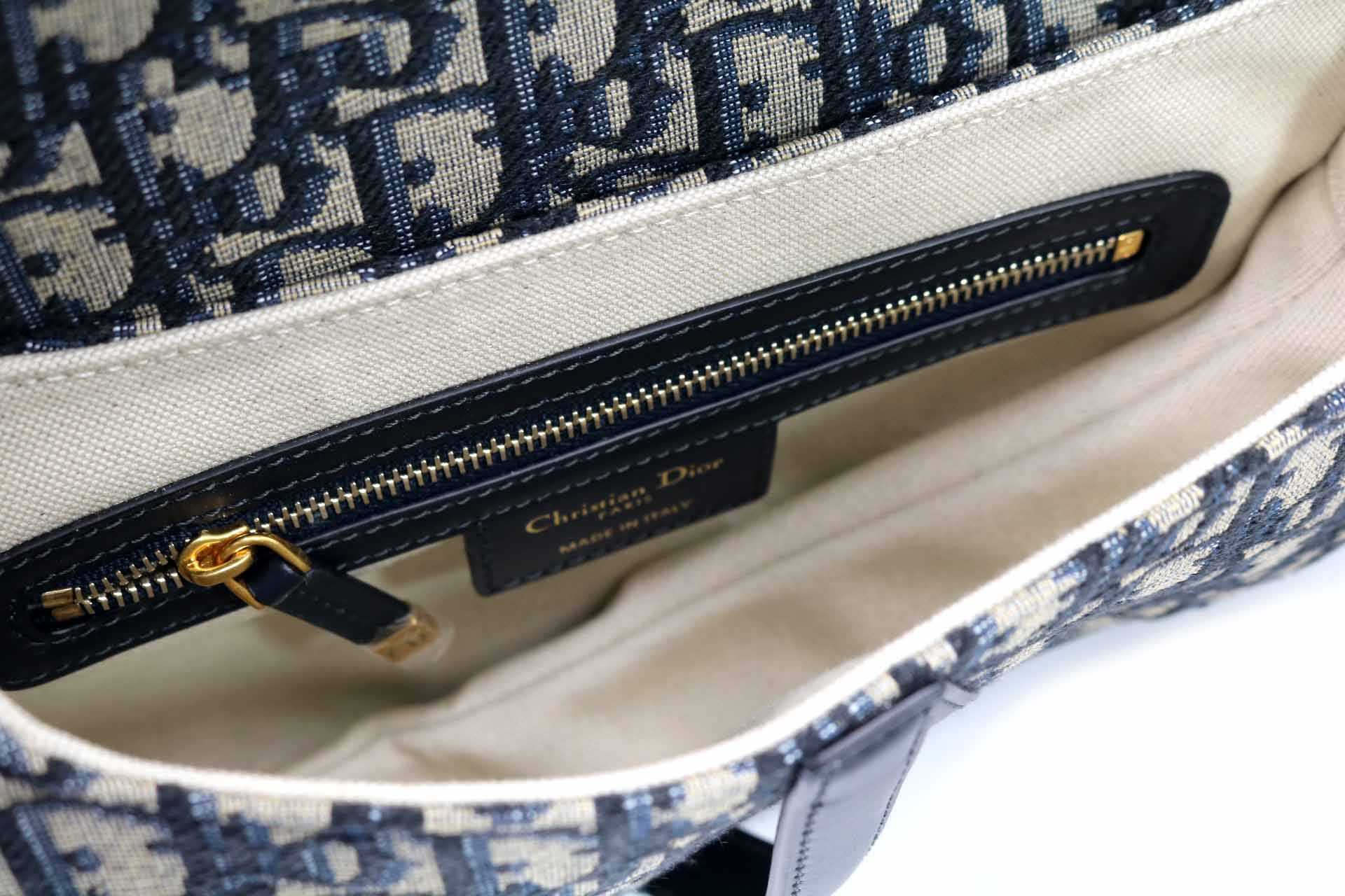 Dior Borsa a Tracolla Saddle Jacquard Dior Oblique Blu - immagine 7