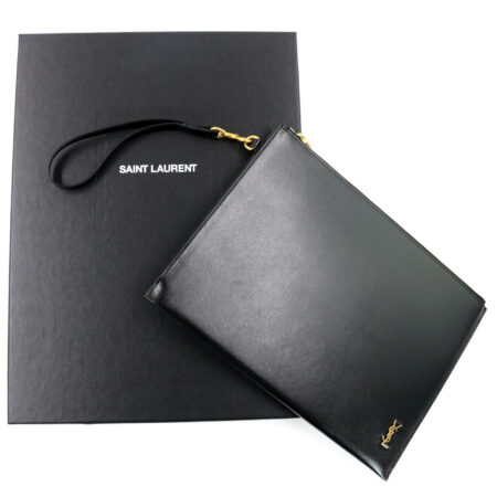 Saint Laurent Cassandre Zip Up Pelle Nera