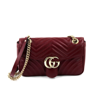 Gucci Borsa a Spalla GG Marmont Misura Media Pelle Rosso Ancora