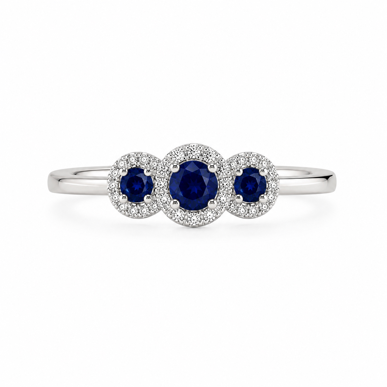 Anello Trilogy Zaffiri 18kt
