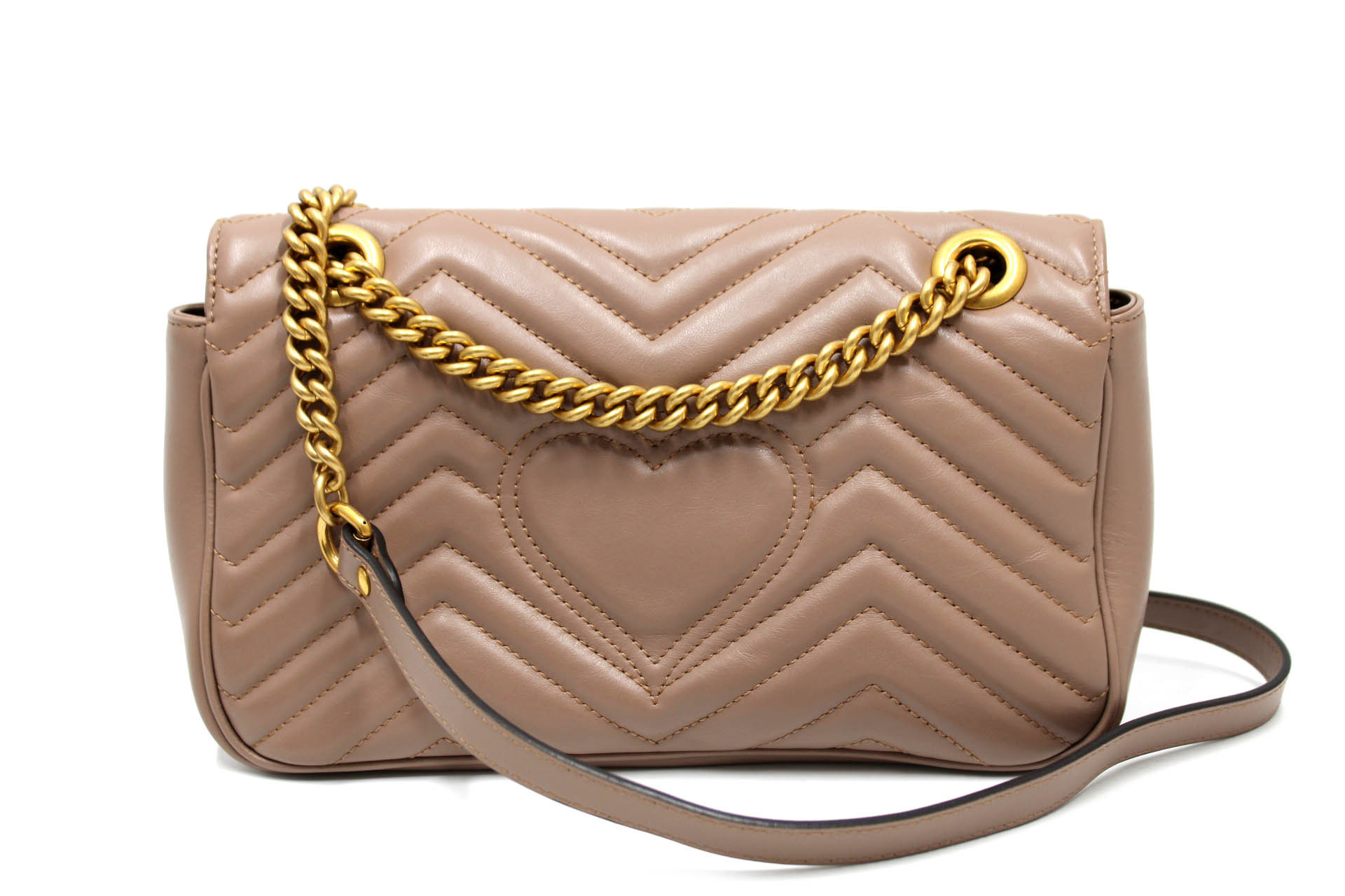 Gucci Borsa a Spalla GG Marmont Misura Media Pelle Beige - immagine 2
