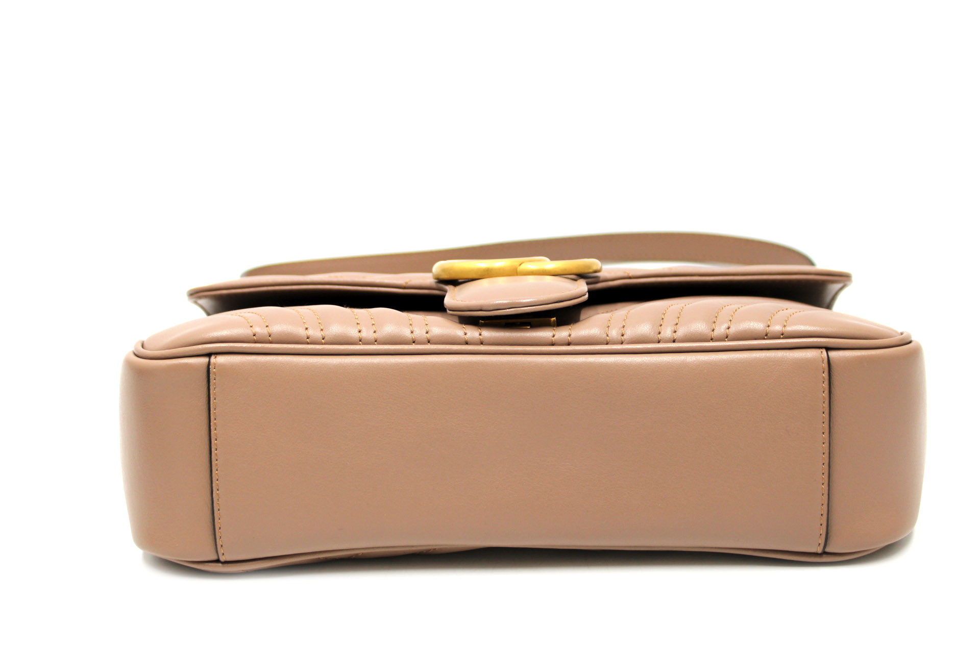 Gucci Borsa a Spalla GG Marmont Misura Media Pelle Beige - immagine 4