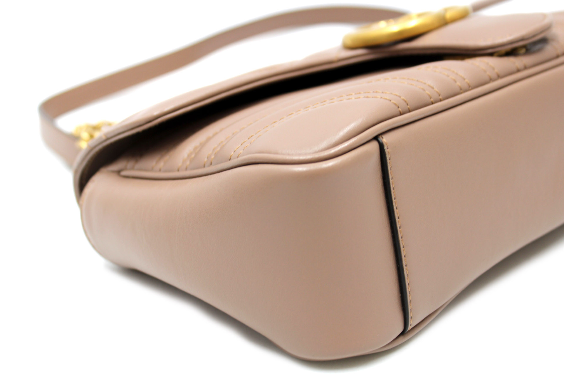 Gucci Borsa a Spalla GG Marmont Misura Media Pelle Beige - immagine 5