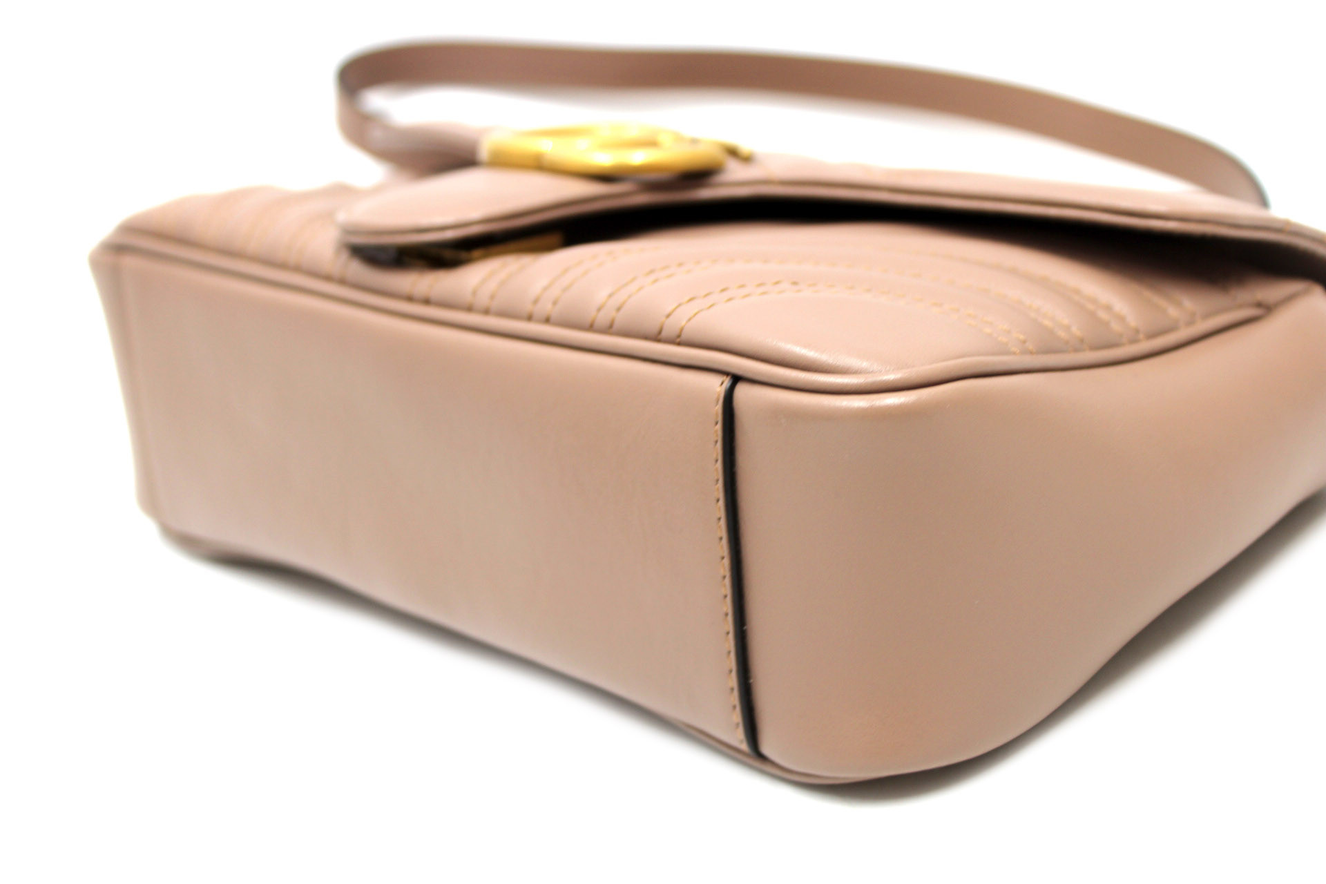 Gucci Borsa a Spalla GG Marmont Misura Media Pelle Beige - immagine 6