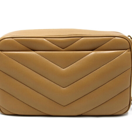 Saint Laurent Camera Bag LouLou Medium Pelle Agnello Matelassè Natural Tan
