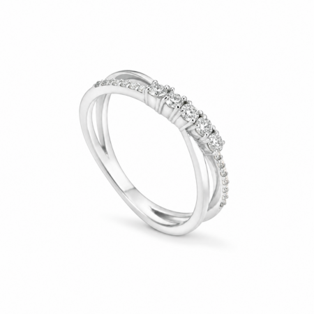 Anello Veretta intreccio 18kt