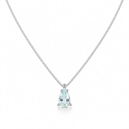 Collana Acqua Marina Goccia Celeste Oro 18kt