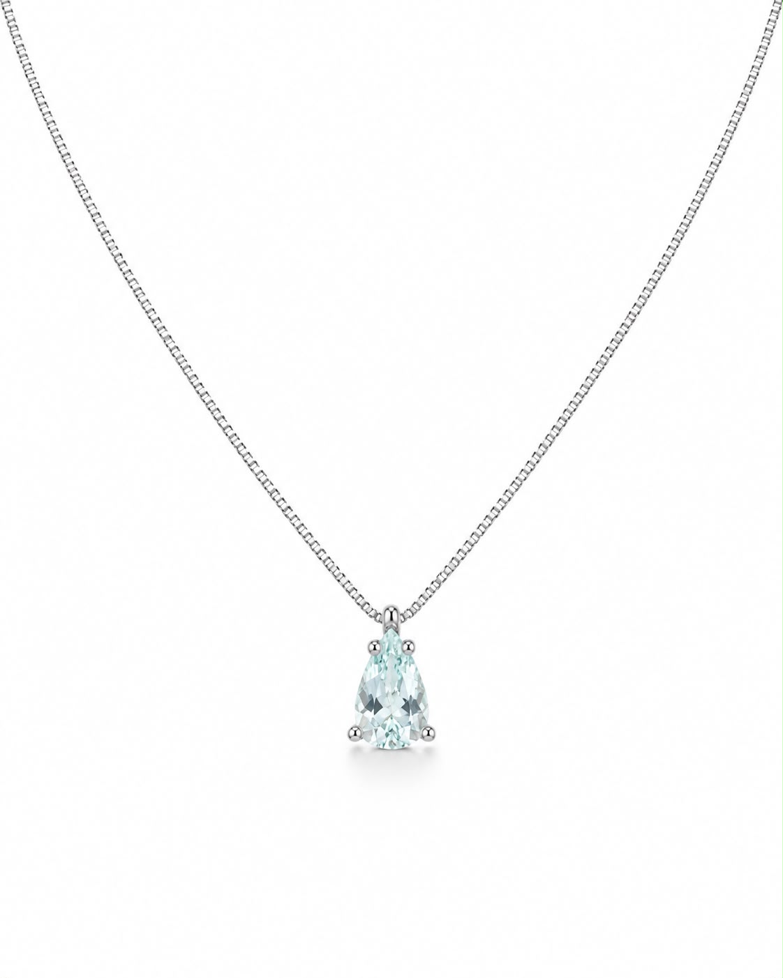 Collana Acqua Marina Goccia Celeste Oro 18kt