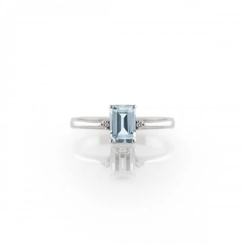 Anello Acqua Celeste 18kt