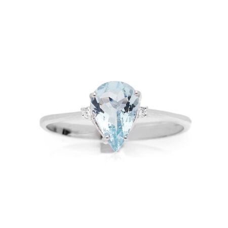 Anello Acqua Marina Goccia Di Mare 18kt