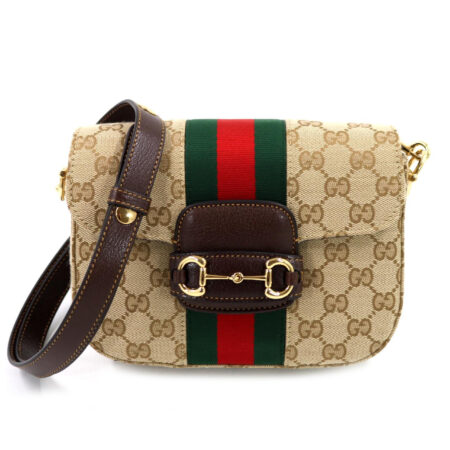 Gucci Horsebit 1955 Borsa a Spalla Misura Piccola GG Beige
