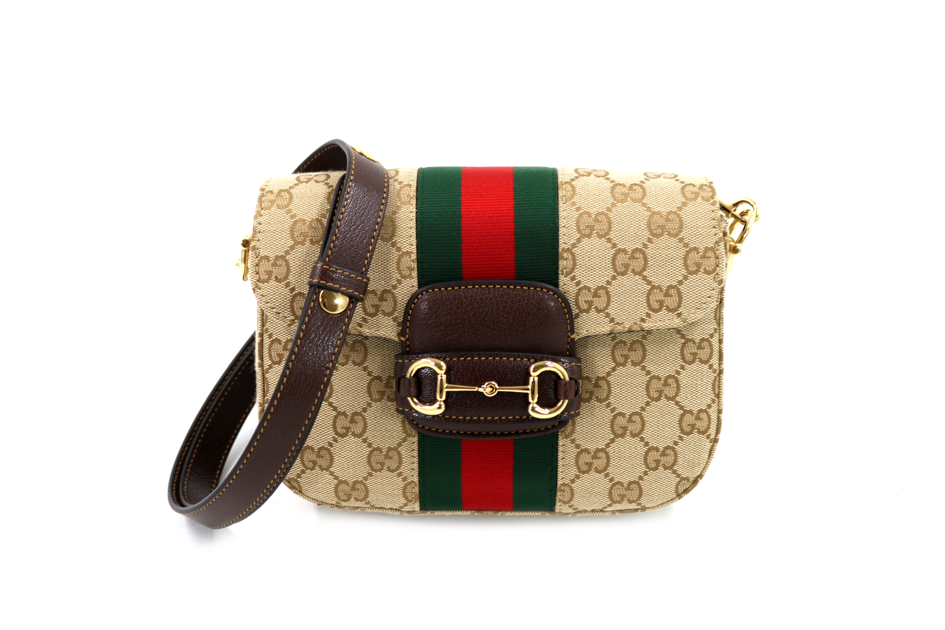 Gucci Horsebit 1955 Borsa a Spalla Misura Piccola GG Beige - immagine 2