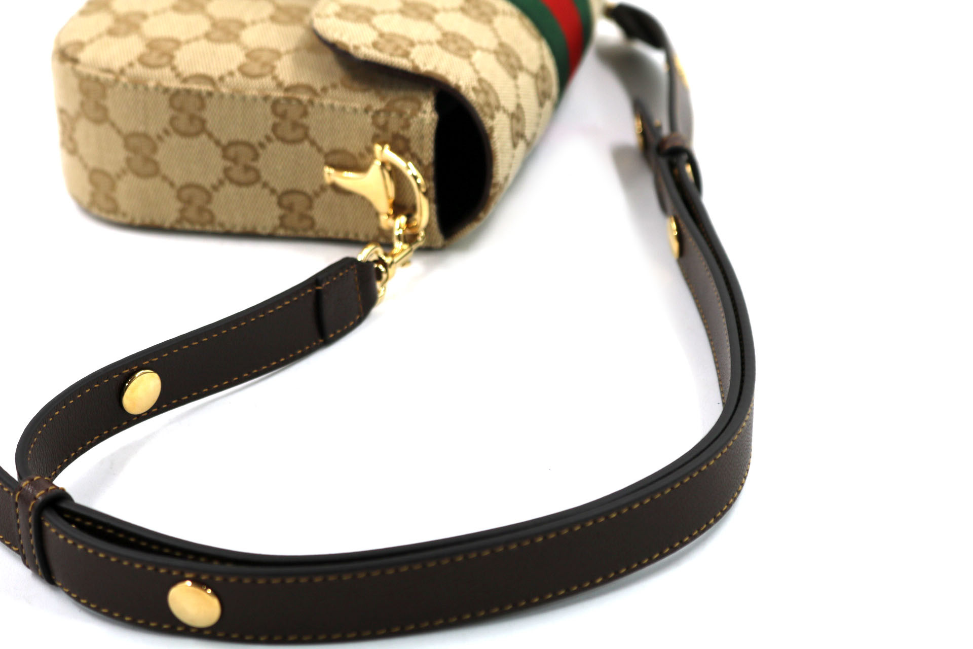 Gucci Horsebit 1955 Borsa a Spalla Misura Piccola GG Beige - immagine 5