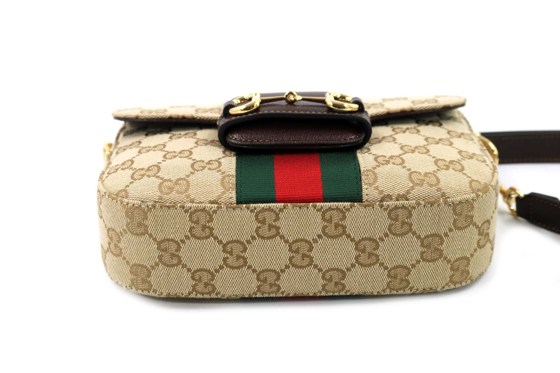 Gucci Horsebit 1955 Borsa a Spalla Misura Piccola GG Beige - immagine 6