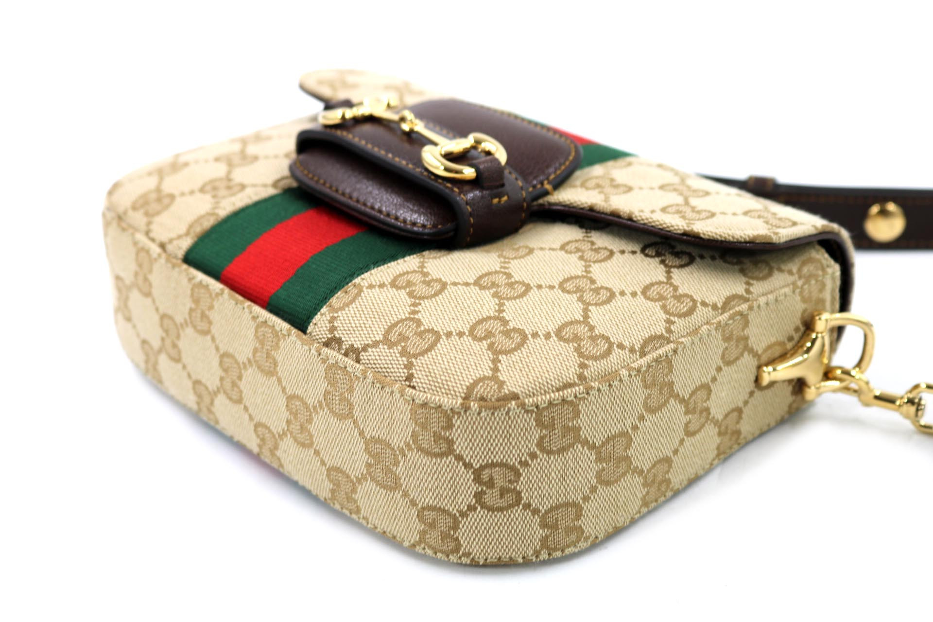 Gucci Horsebit 1955 Borsa a Spalla Misura Piccola GG Beige - immagine 7
