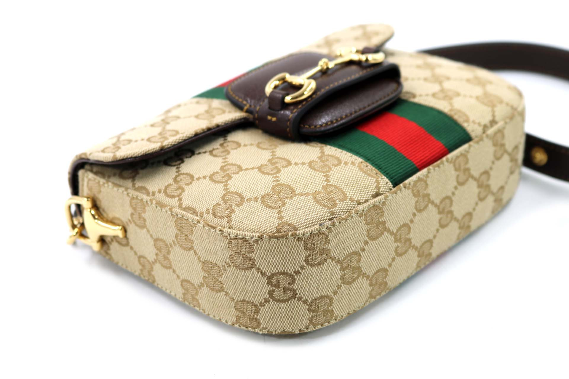 Gucci Horsebit 1955 Borsa a Spalla Misura Piccola GG Beige - immagine 8