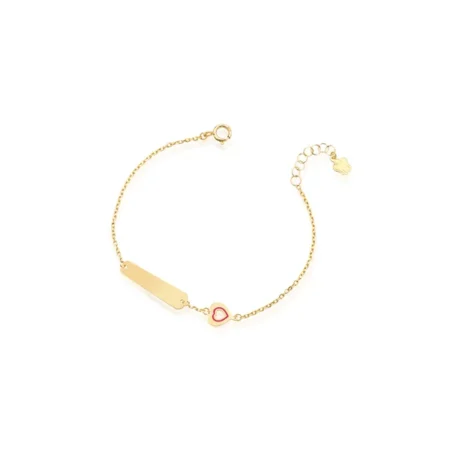 Bracciale oro bambina cuore con targhetta personalizzabile