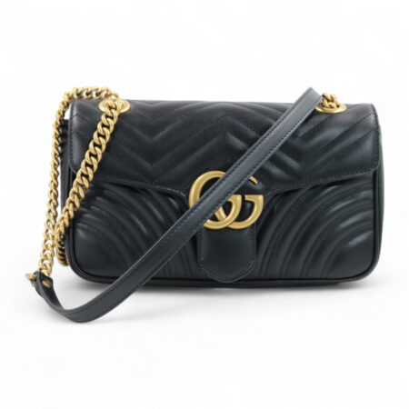 Gucci borsa a spalla GG Marmont Misura Media Pelle Nera
