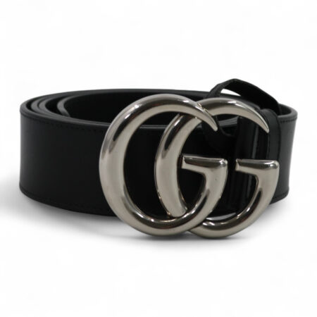 Gucci Cintura Larga GG Marmont Pelle Nera