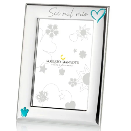 CORNICE IN ARGENTO "SEI NEL MIO CUORE" BIMBO🩵
