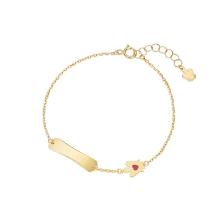 Bracciale oro bambina con targhetta personalizzabile