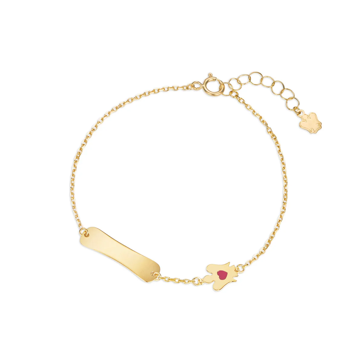 Bracciale oro bambina con targhetta personalizzabile