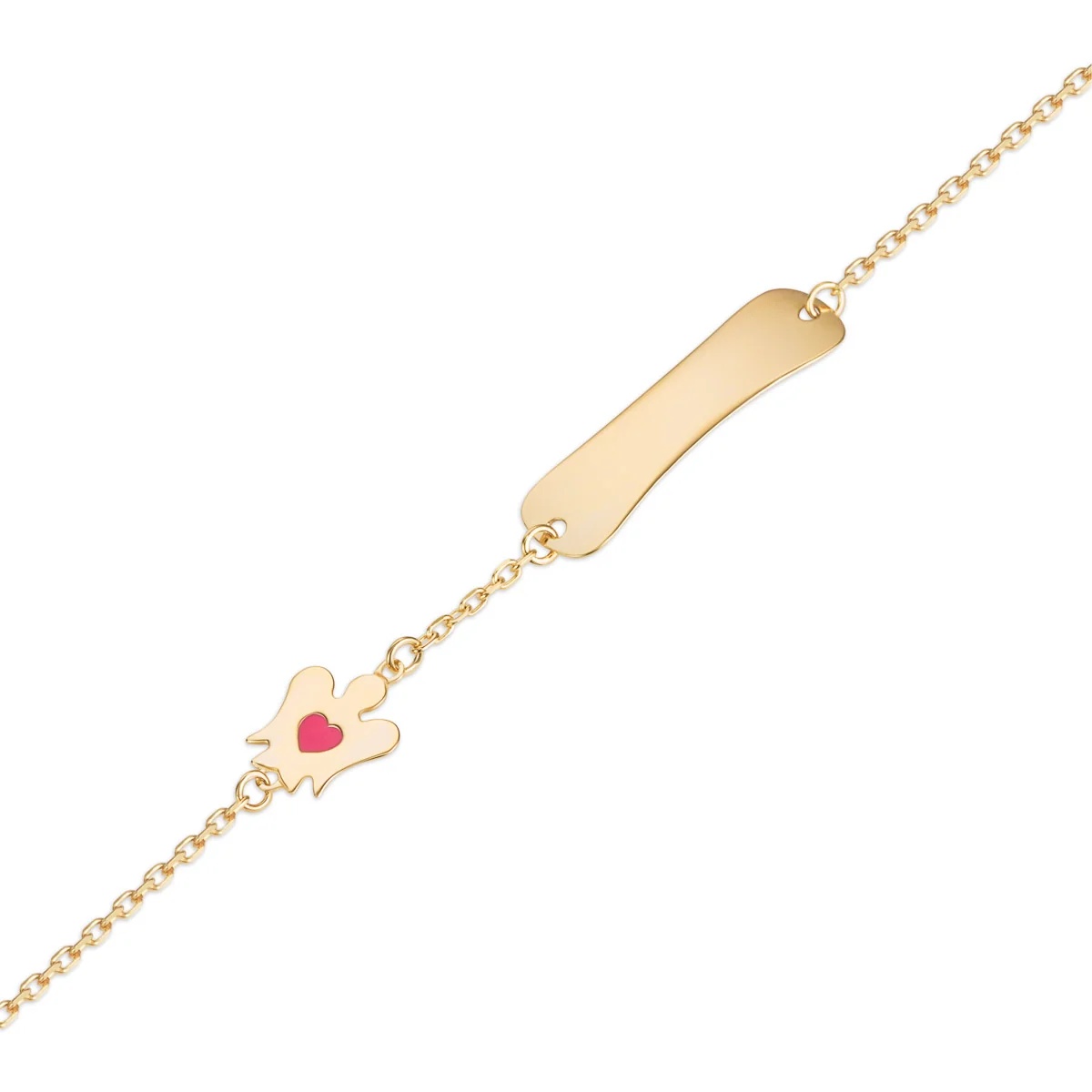 Bracciale oro bambina con targhetta personalizzabile - immagine 2