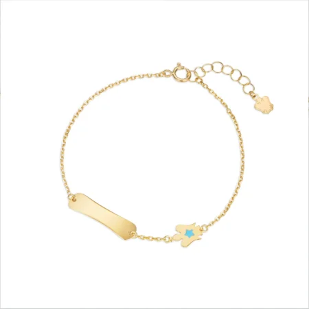 Bracciale oro bambino con targhetta personalizzabile